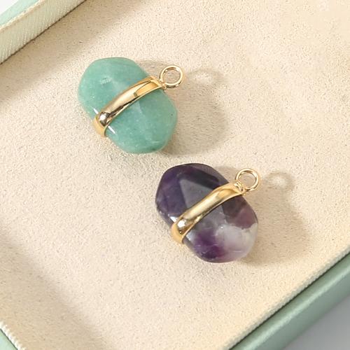 Gemstone Pendants Jewelry Brass with Gemstone plated DIY nickel lead & cadmium free Sold By PC