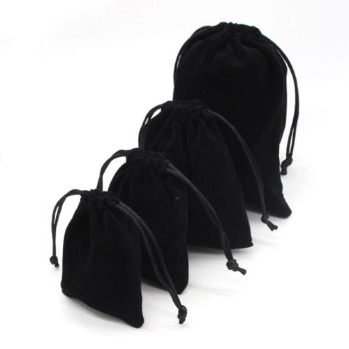 Jewelry Pouches Bags Velveteen black Sold By PC