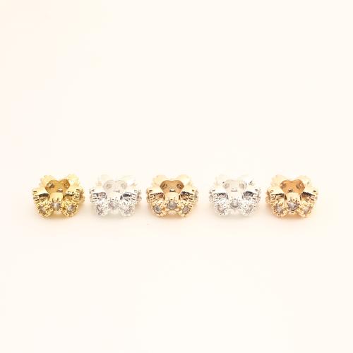 Brass Spacer Beads DIY & micro pave cubic zirconia Sold By PC