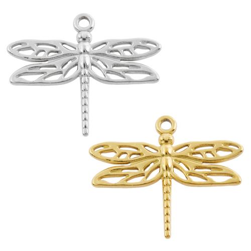 Stainless Steel Animal Pendants 304 Stainless Steel Dragonfly plated DIY Sold By Bag