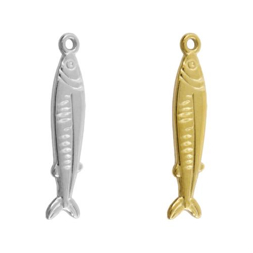 Stainless Steel Animal Pendants 304 Stainless Steel Fish plated DIY Sold By Bag