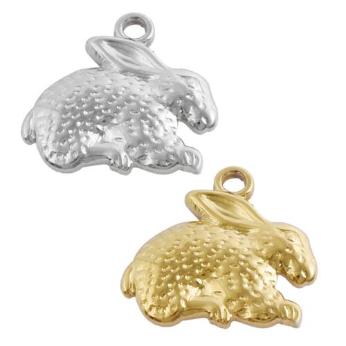 Stainless Steel Animal Pendants 304 Stainless Steel Rabbit plated DIY Sold By Bag
