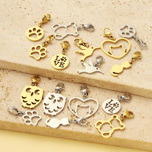 ステンレス鋼ジュエリーペンダント, 304ステンレススチール, ゴールドメッキ, DIY, 無色, 5パソコン/バッグ, 売り手 バッグ