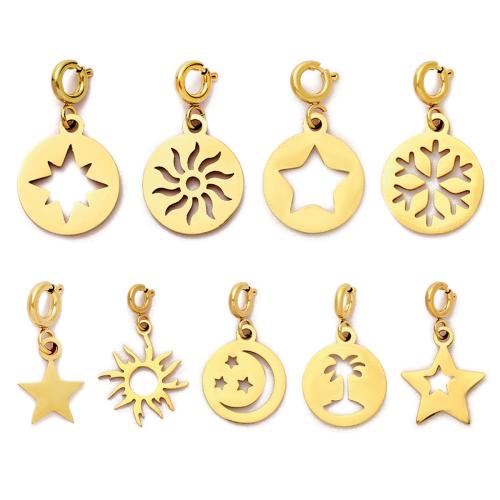 ステンレス鋼ジュエリーペンダント, 304ステンレススチール, ゴールドメッキ, DIY, 無色, 5パソコン/バッグ, 売り手 バッグ