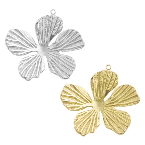 Stainless Steel Flower Pendant 304 Stainless Steel plated DIY Sold By Bag