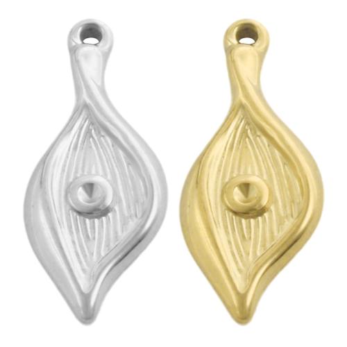 Stainless Steel Pendants 304 Stainless Steel Leaf plated DIY Sold By Bag