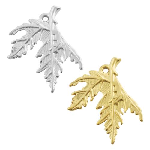Stainless Steel Pendants 304 Stainless Steel Leaf plated DIY Sold By Bag