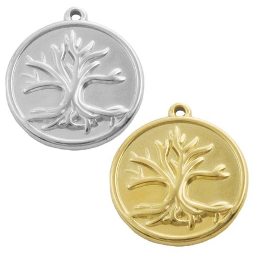 Stainless Steel Pendants 304 Stainless Steel Tree plated DIY Sold By Bag