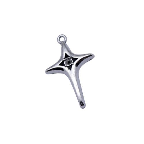 Zinc Alloy Star Pendant plated DIY antique silver color Sold By PC