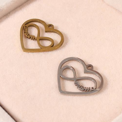 Přívěsky srdce z nerezové oceli, 304 Stainless Steel, á, DIY & dutý, více barev na výběr, 17.69x0.89x15.16mm, Prodáno By PC