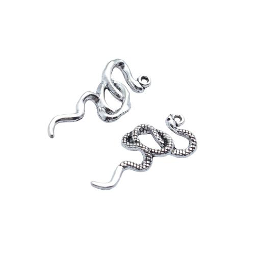 Zinc Alloy Animal Pendants Snake plated DIY & hollow antique silver color Sold By PC
