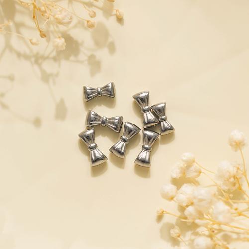 Stainless Steel Pendants 304 Stainless Steel Bowknot gold color plated DIY silver color Sold By Bag