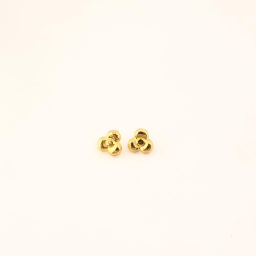 Brass Beads Hole Plug Flower DIY golden Sold By PC