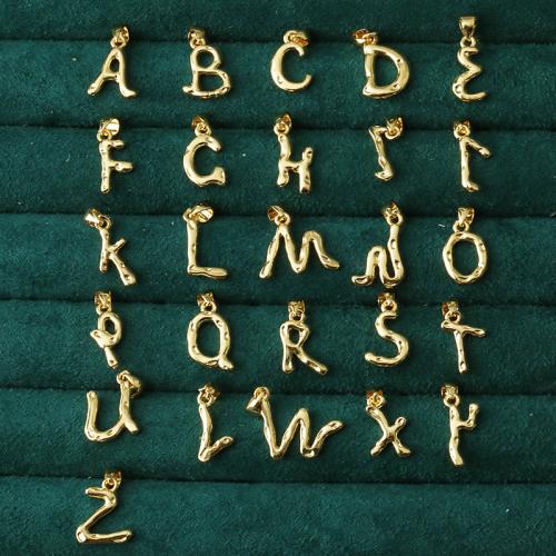 Brass Jewelry Pendants Alphabet Letter plated fashion jewelry golden nickel lead & cadmium free Sold By PC