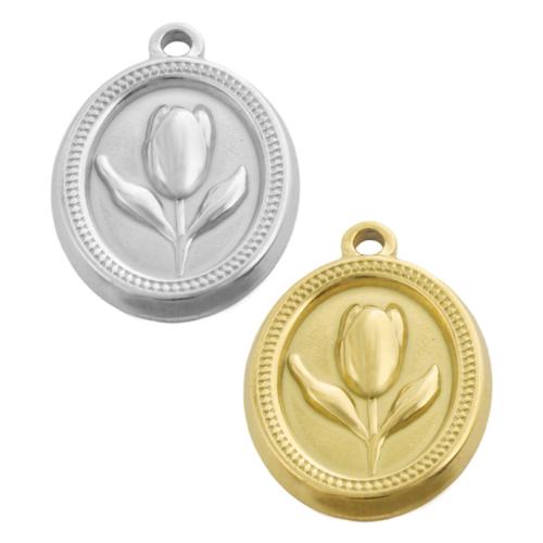 Stainless Steel Flower Pendant 304 Stainless Steel plated DIY Sold By Bag