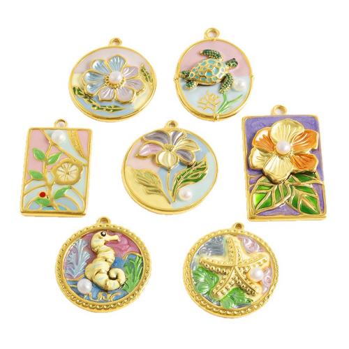 Ciondoli gioielli in acciaio inox, 304 acciaio inox, with perla in plastica, placcato, DIY & smalto, nessuno, 10PC/borsa, Venduto da borsa