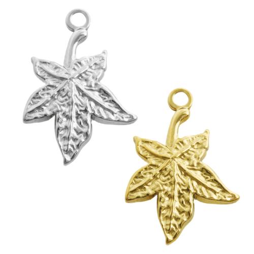 Stainless Steel Pendants 304 Stainless Steel Maple Leaf plated DIY Sold By Bag