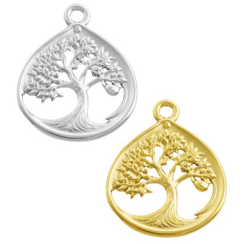 Stainless Steel Pendants 304 Stainless Steel Tree plated DIY & hollow Sold By Bag