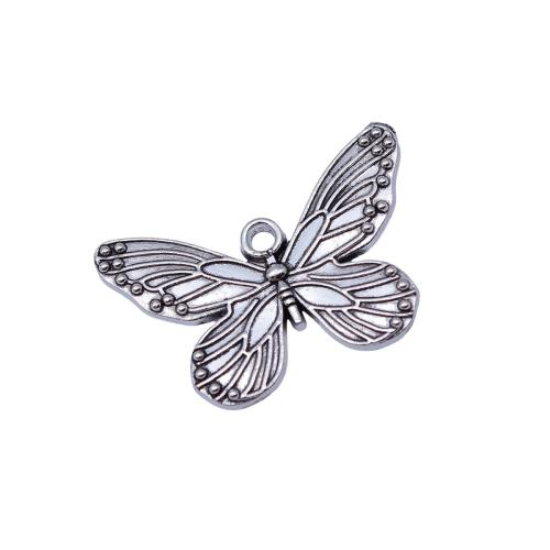 Zinc Alloy Animal Pendants Butterfly plated DIY antique silver color Sold By Bag