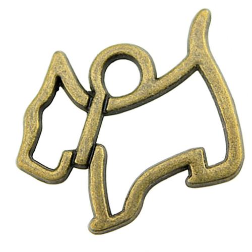 Zinc Alloy Animal Pendants Dog plated DIY antique bronze color Sold By PC