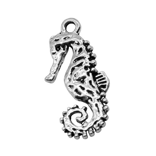 Zinc Alloy Animal Pendants Seahorse plated DIY antique silver color Sold By Bag