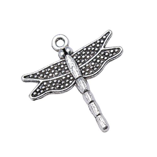 Zinc Alloy Animal Pendants Dragonfly plated DIY antique silver color Sold By Bag