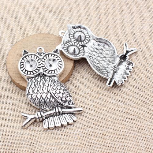 Zinc Alloy Animal Pendants Owl plated DIY Sold By PC