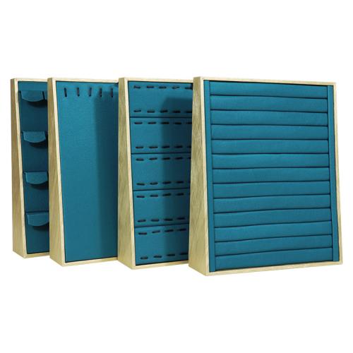 PU Leather Display Case with Wood Rectangle Peacock Blue Sold By PC