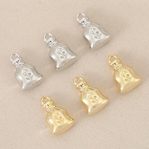 Brass Jewelry Pendants Money Bag plated DIY nickel lead & cadmium free Sold By Bag