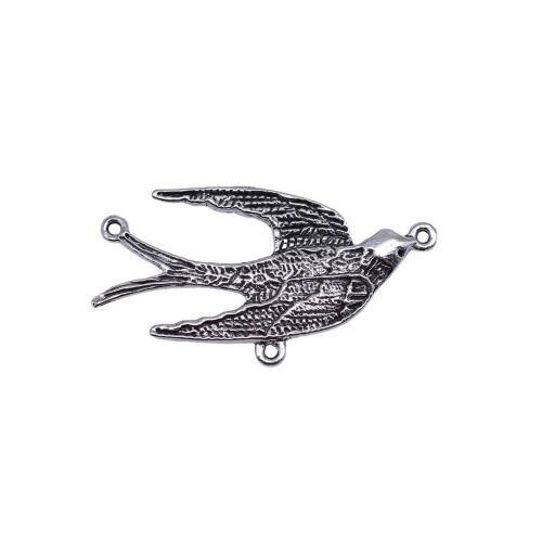 Animal Zinc Alloy Connector swallow plated DIY antique silver color Sold By Bag
