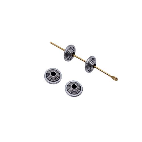 Zinc Alloy Spacer Beads Round plated DIY antique silver color Sold By Bag