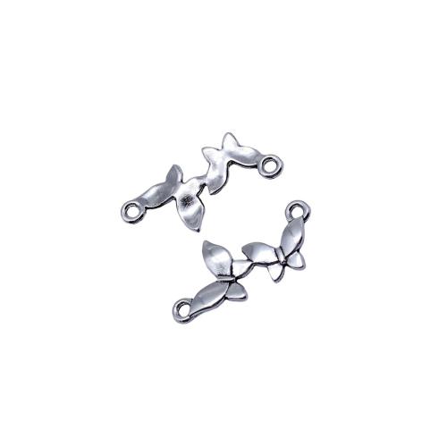 Animal Zinc Alloy Connector Butterfly plated DIY antique silver color Sold By Bag