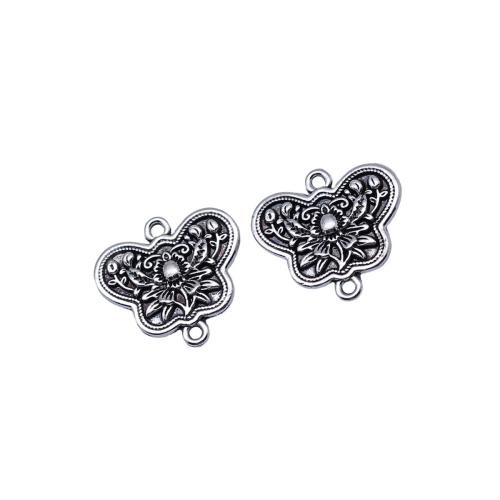 Animal Zinc Alloy Connector Butterfly plated DIY antique silver color Sold By Bag