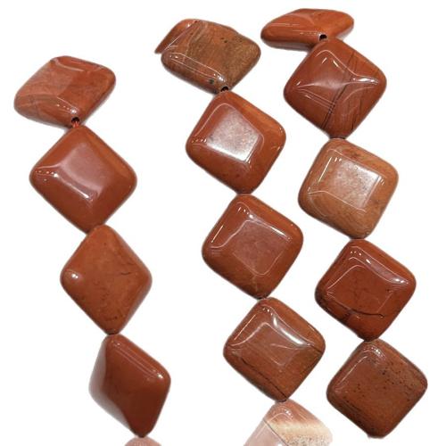 Gemstone Jewelry Beads Red Jasper Rhombus DIY red 15mm Sold Per 38 cm Strand