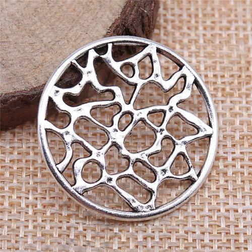 Zinc Alloy Hollow Pendants Round plated DIY Sold By PC