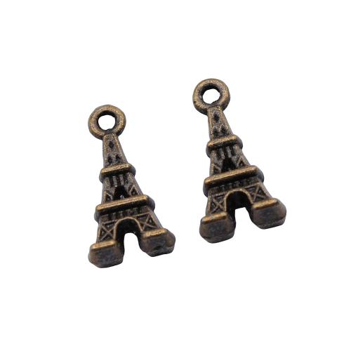 Zinc Alloy Pendants Eiffel Tower plated DIY antique bronze color Sold By Bag