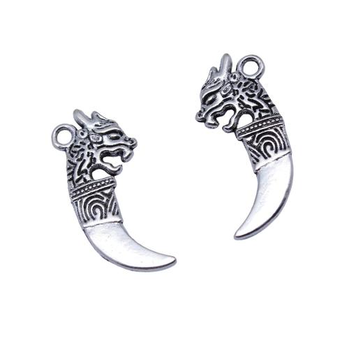 Zinek Přívěsky, Vlčí zub, á, DIY, 10PC/Bag, Prodáno By Bag