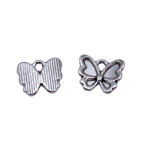 Zinc Alloy Animal Pendants Butterfly plated DIY antique silver color Sold By Bag