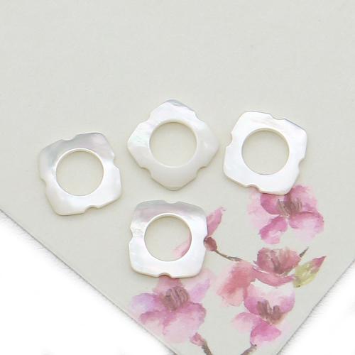 Pingentes de concha branca natural, White Lip Shell, Quadrado, DIY & vazio, branco, 10x10mm, vendido por PC
