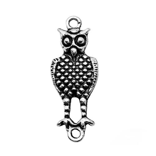Animal Zinc Alloy Connector Owl plated DIY Sold By PC
