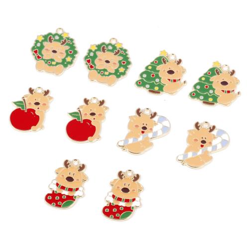 Stainless Steel Pendants Zinc Alloy gold color plated Christmas Design & DIY & enamel Sold By Bag