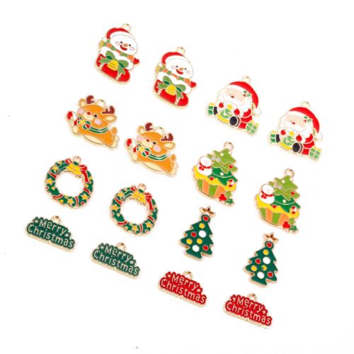 Stainless Steel Pendants Zinc Alloy gold color plated Christmas Design & DIY & enamel 1mm Sold By Bag