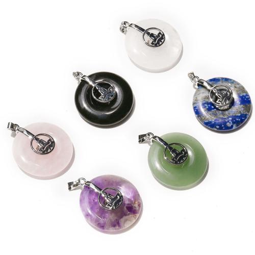 Gemstone Pendants Jewelry with Zinc Alloy gold color plated DIY Sold By PC