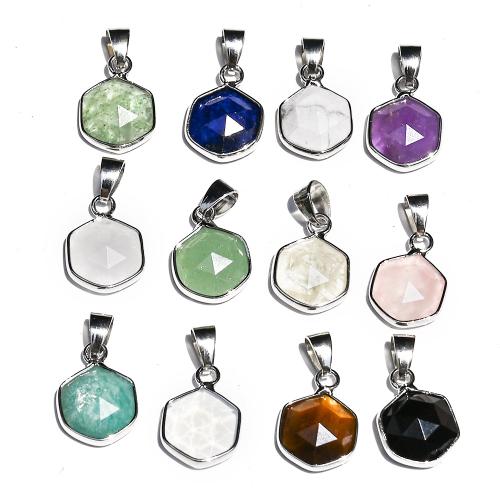 Gemstone Pendants Jewelry with Zinc Alloy gold color plated DIY 12mm Sold By PC