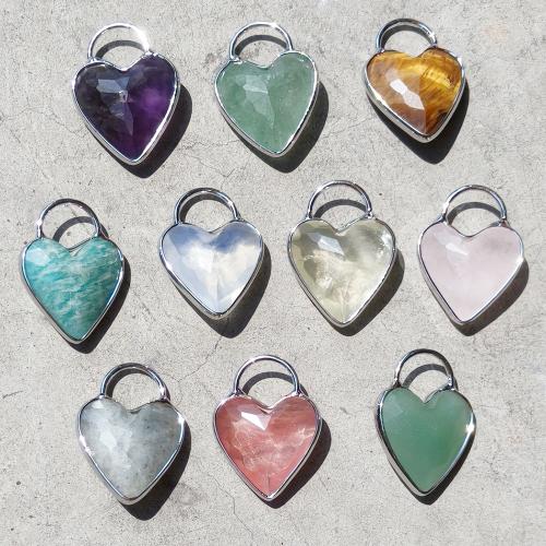 Gemstone Pendants Jewelry with Zinc Alloy gold color plated DIY 18mm Sold By PC