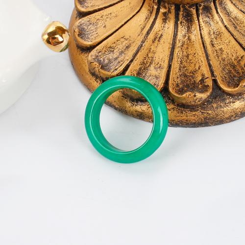 Anello da dito con gemme, giada Malasya, Ciambella, unisex, verde, 6mm, Misura:8, Venduto da PC