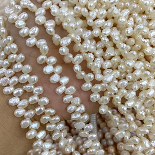 Barokowe koraliki z hodowlanych pereł słodowodnych, Perła naturalna słodkowodna, DIY, biały, 3-5MM, sprzedawane na 40 cm Strand