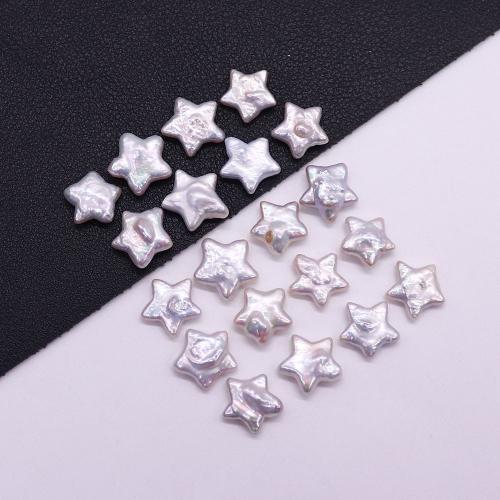 Cultured No Hole Freshwater Pearl Beads Star DIY white Sold By PC