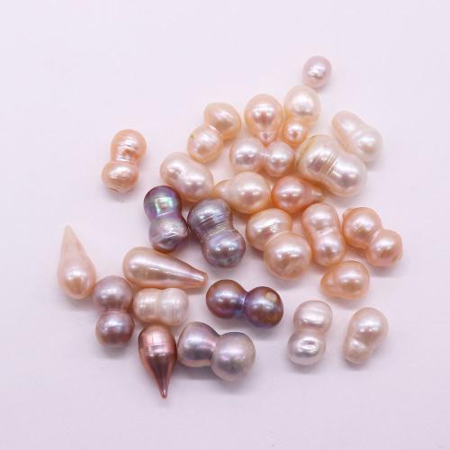 Cultured Baroque Freshwater Pearl Beads irregular DIY & no hole multi-colored - Sold By PC