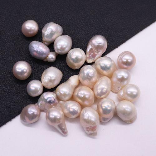 Cultured Baroque Freshwater Pearl Beads irregular DIY & no hole white - Sold By PC